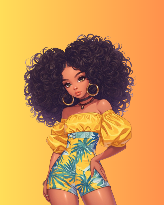 Island Vibe Girl – Paint Kit (12x16 Canvas)